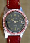 Vintage Jumbo Swiss Pesag Automatic Dive Watch - "Ghost" Red Bezel & Serviced