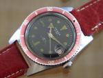 Vintage Jumbo Swiss Pesag Automatic Dive Watch - "Ghost" Red Bezel & Serviced