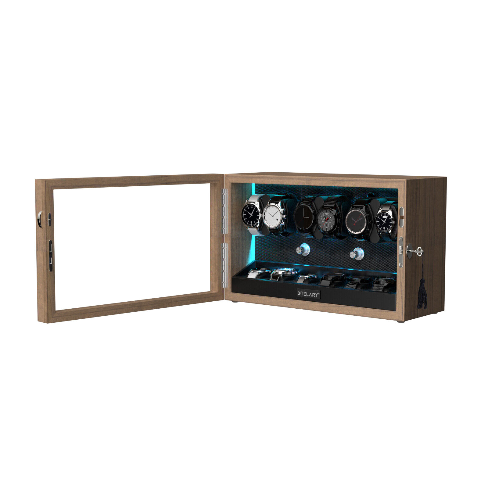 LED Automatic Watch Winders with 6 Storage Box