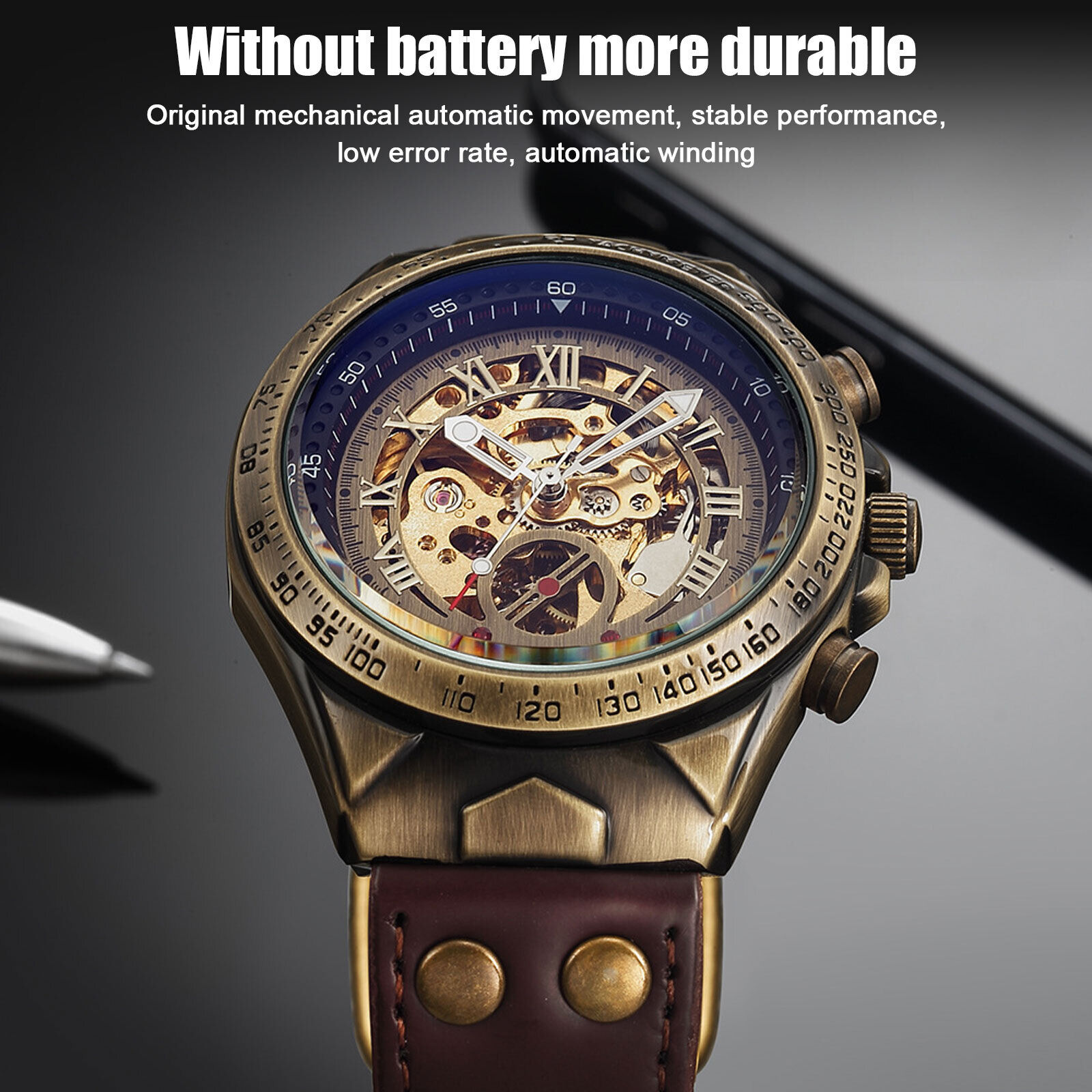 Men's Luxury Automatic Mechanical Watch - Skeleton Dial