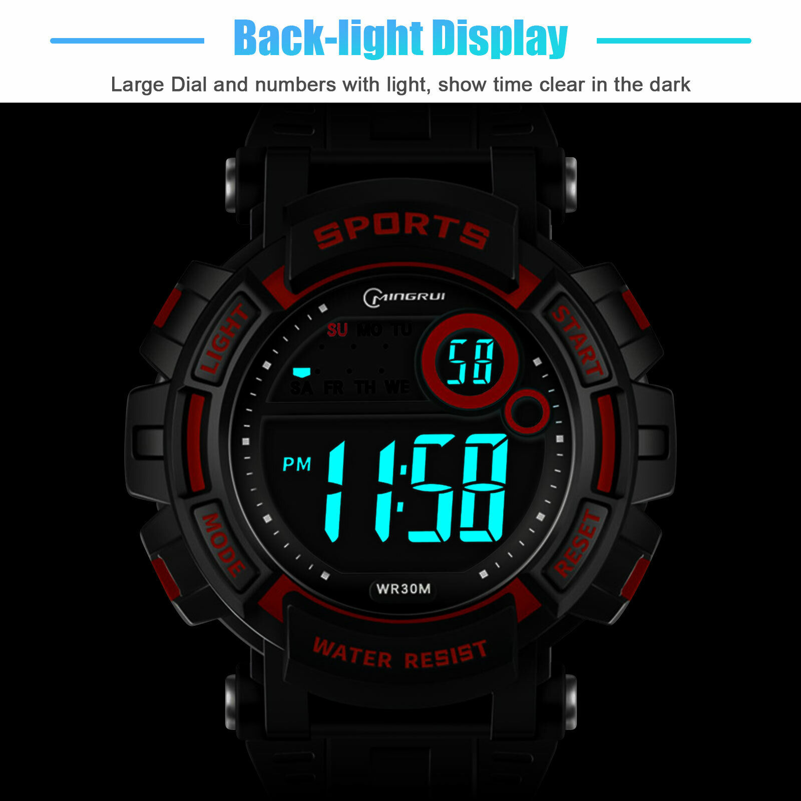 Waterproof LED Sports Watch for Kids