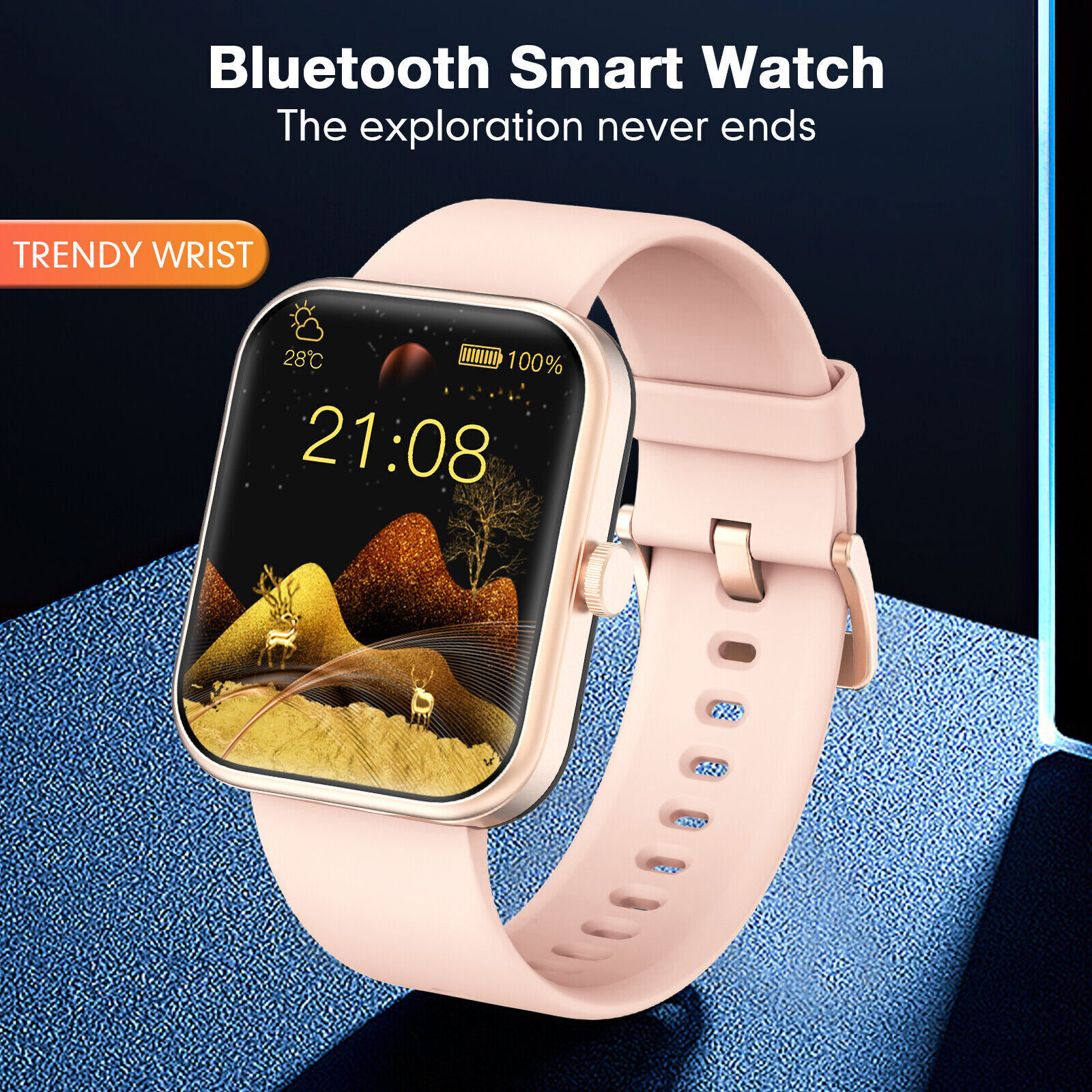Smartwatch for Android and iOS - Women's Blood Pressure Monitor