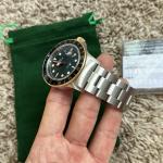 Glycine Combat Sub 42mm GL1058 Quartz Stainless Steel Mens Watch Green Rose Gold