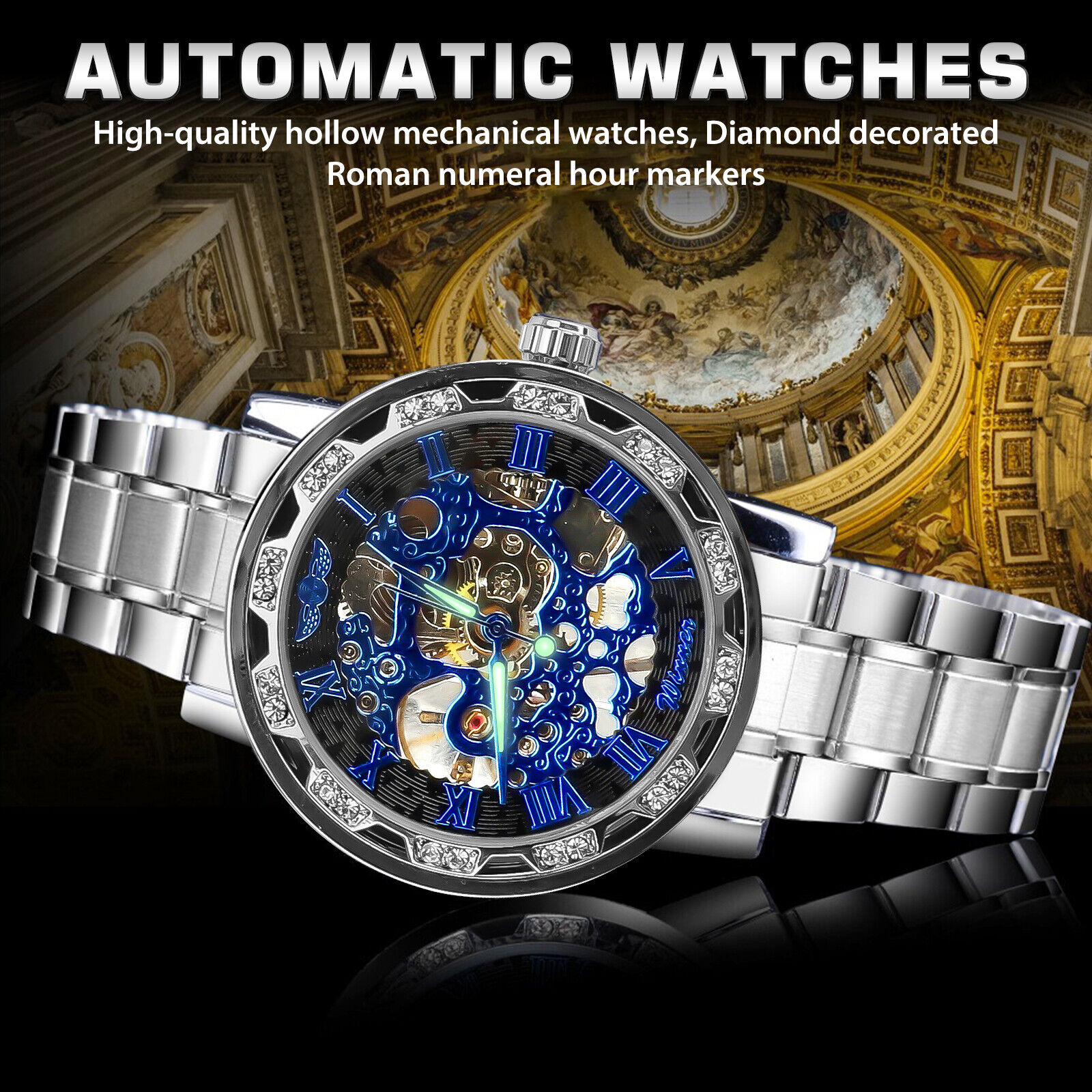 Men's Luxury Automatic Mechanical Stainless Steel Watch