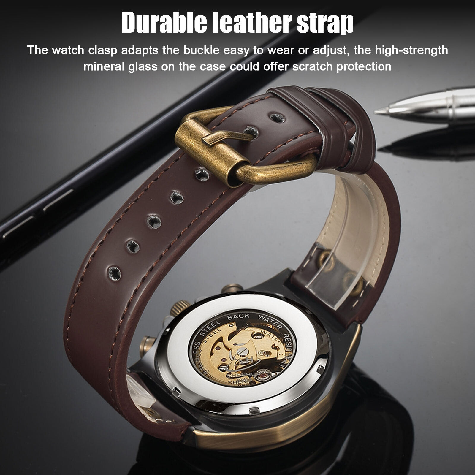 Men's Luxury Automatic Mechanical Watch - Skeleton Dial