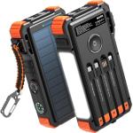 BLAVOR Solar Power Bank 20000mAh Built-in Cables, Wireless Charger for Apple Watch, 20W Fast Charging Battery Pack with USB C, Flashlight, Solar Charger for iPhone, iPad, iWatch, Samsung