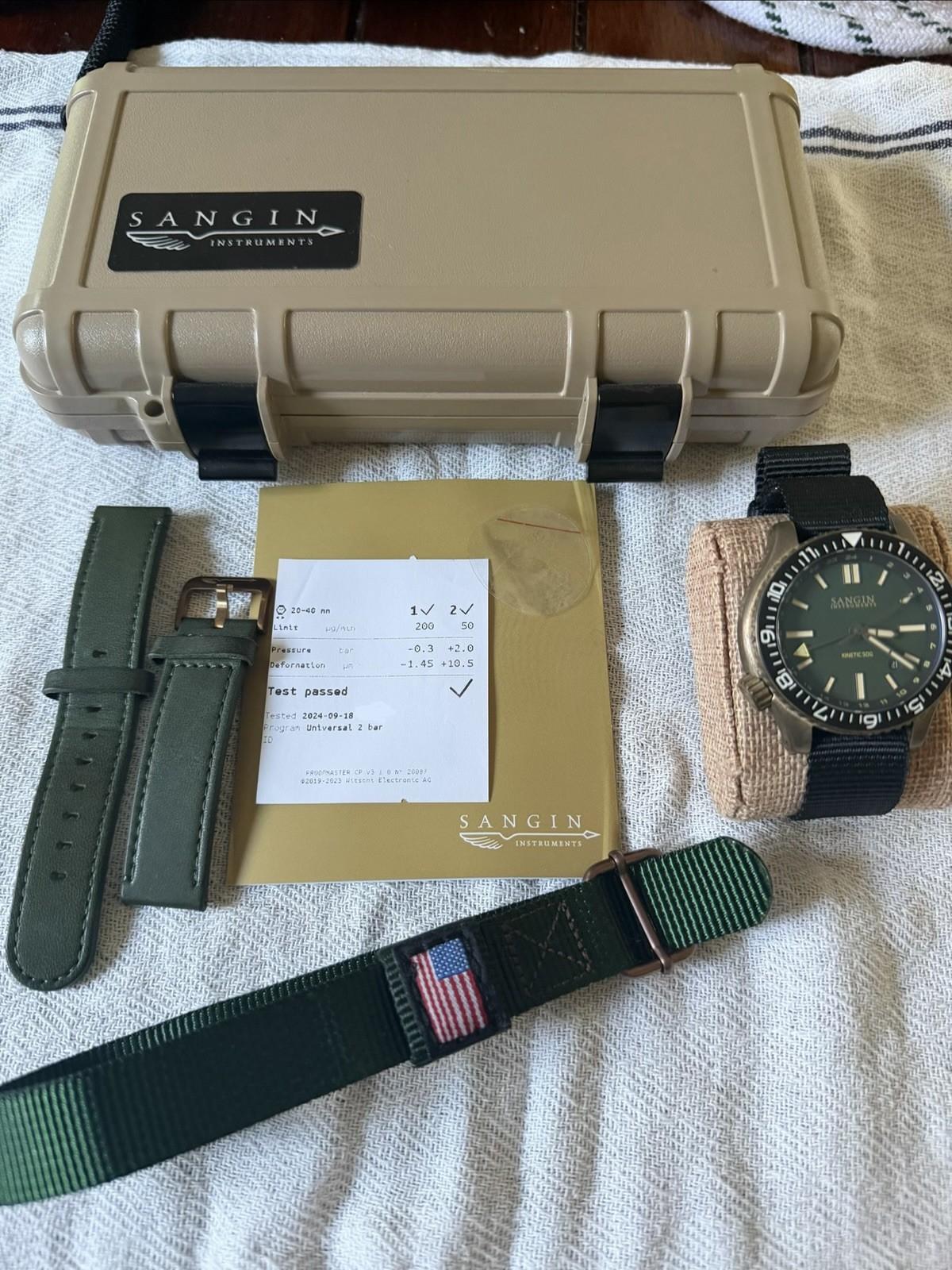 Sangin Instruments SOG Limited Edition Kinetic II Watch Complete Set/Extra Strap