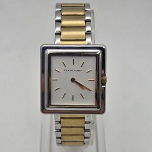 Filippo Loreti Womans Square Watch Gold Silver Tone Muse Collection New Battery