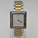 Filippo Loreti Womans Square Watch Gold Silver Tone Muse Collection New Battery