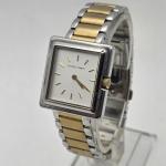 Filippo Loreti Womans Square Watch Gold Silver Tone Muse Collection New Battery