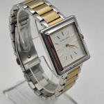 Filippo Loreti Womans Square Watch Gold Silver Tone Muse Collection New Battery