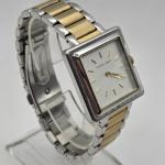 Filippo Loreti Womans Square Watch Gold Silver Tone Muse Collection New Battery