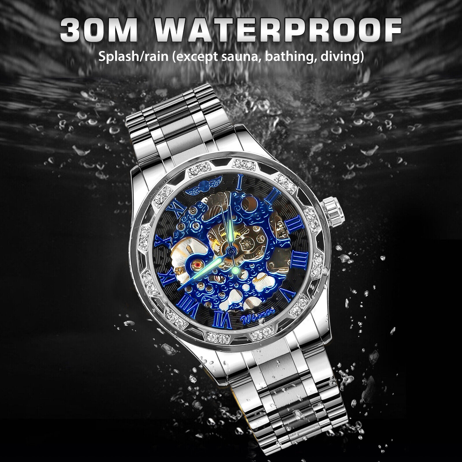 Men's Luxury Automatic Mechanical Stainless Steel Watch
