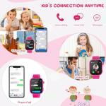 OKYUK 4G Smartwatch, Kids Watch for Kids with SIM Card, 47 Exciting Games, Two-Way Calling Feature, SOS Emergency Call Button Ideal for Kids Aged 3-12, Children’s Cell Phone Alternative (Rose Red)