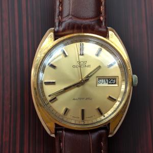 Vintage Glycine Automatic Day-Date Men’s Gold 70s Watch 34mm Runs