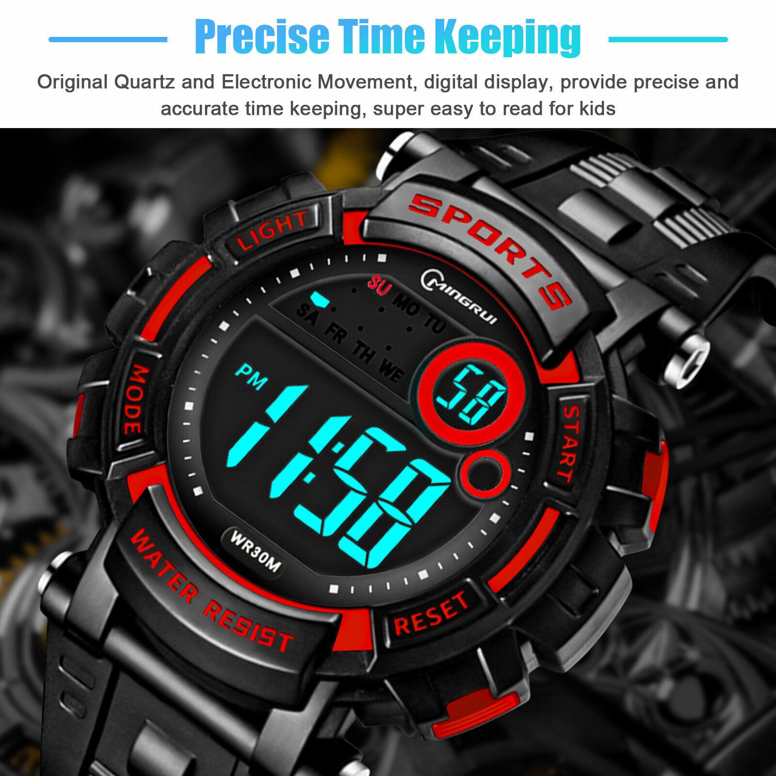 Waterproof LED Sports Watch for Kids