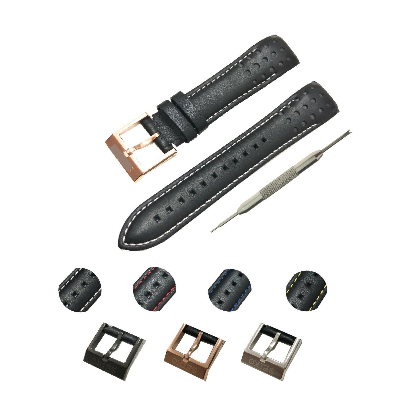 AHK Straps 21mm Leather Watch Band with Tool