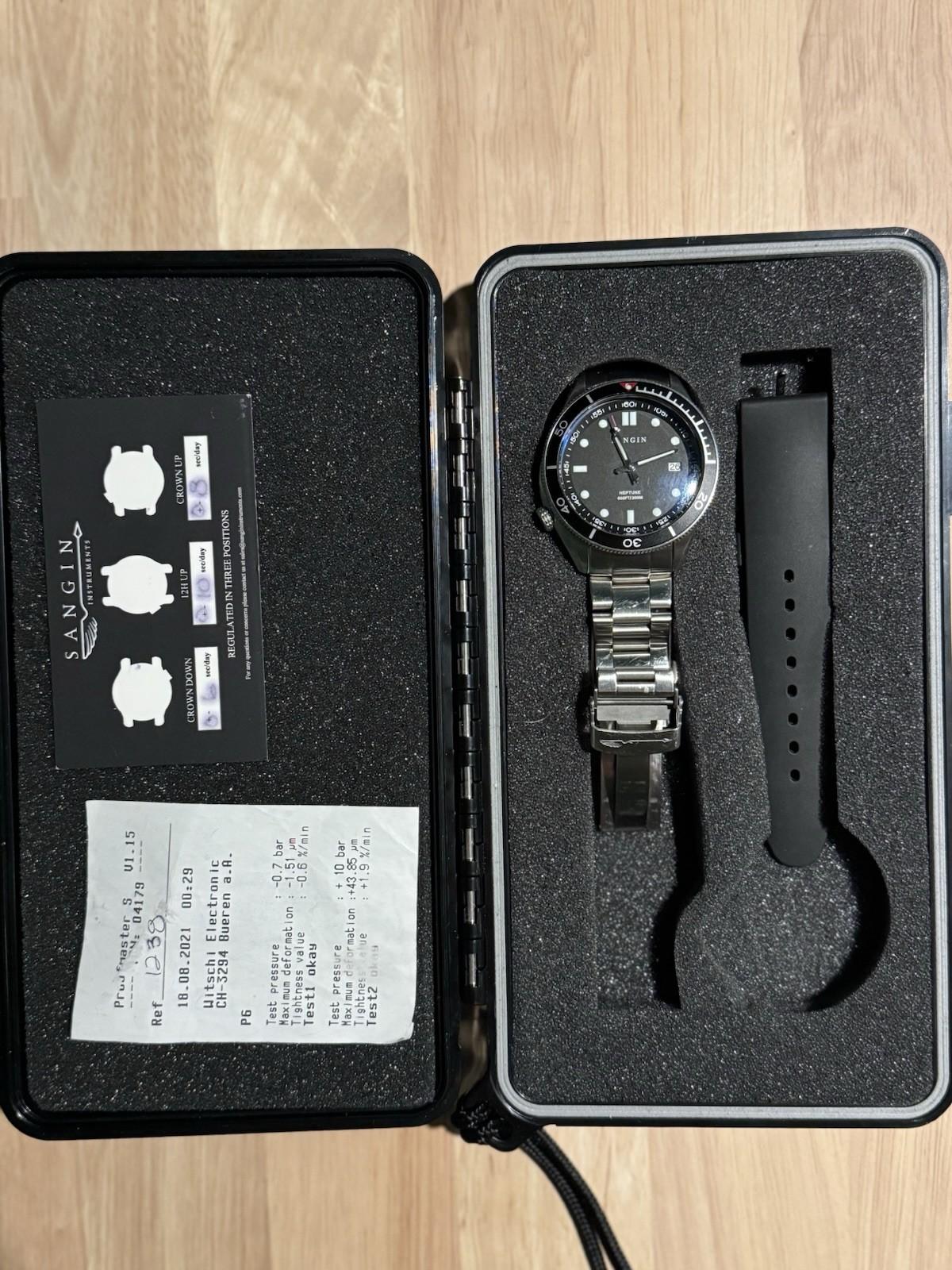 Sangin Instruments Neptune V2 Watch (Brushed Silver) AUTOMATIC DIVER