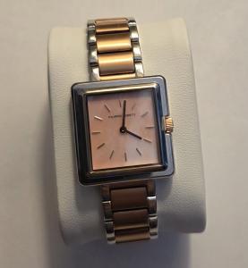 Filippo Loreti Womans Square Pink/Gold tone watch.  New battery, *works*