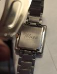 Filippo Loreti Womans Square Pink/Gold tone watch.  New battery, *works*
