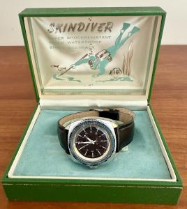 Vintage 1960’s Skin Diver World Timer Men’s Wrist Watch Cleaned & Serviced