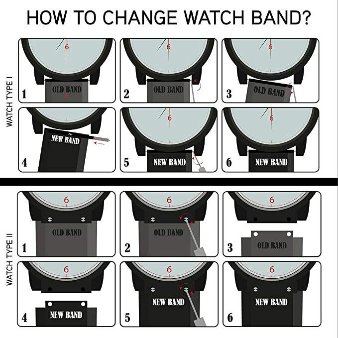 AHK Straps 21mm Leather Watch Band with Tool