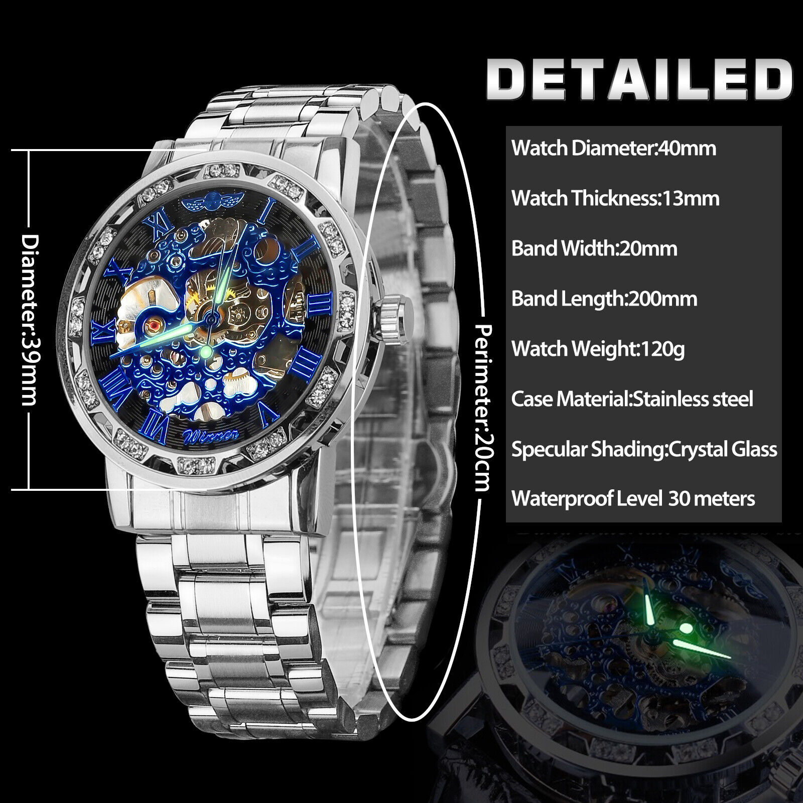 Men's Luxury Automatic Mechanical Stainless Steel Watch