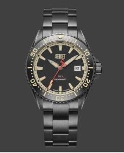 SERKET REEF X AUTOMATIC DIVER WATCH - VINTAGE BLACK ON BLACK DLC STEEL 43MM NEW