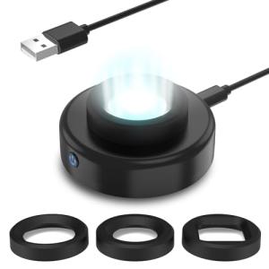 ECEEN Solar Watch Charger, 8H Timing Off with Men, Women & Square 3 Caps, LED UV Light Fast Charge Eco Driver Watches Compatible Casio/Tough/Protrek/Seiko/Citizen/Garmin/Timex/Bering/FANMIS (Black)