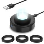 ECEEN Solar Watch Charger, 8H Timing Off with Men, Women & Square 3 Caps, LED UV Light Fast Charge Eco Driver Watches Compatible Casio/Tough/Protrek/Seiko/Citizen/Garmin/Timex/Bering/FANMIS (Black)