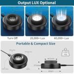 ECEEN Solar Watch Charger, 8H Timing Off with Men, Women & Square 3 Caps, LED UV Light Fast Charge Eco Driver Watches Compatible Casio/Tough/Protrek/Seiko/Citizen/Garmin/Timex/Bering/FANMIS (Black)