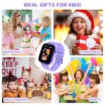 OKYUK Kids Smart Watch Gift for Girls Age 5-12, 4G Kids Watch 47 Games, HD Touch Screen Two-Way Calling Feature, School Settings, SOS, Birthday Gift for Boys and Girls Ages 7 8 9 10 (Purple)