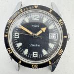 Vintage Timex 9677 4170 Bakelite Skin Diver Date Mens Electric Wristwatc G2U