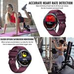 Smart Watch, 1.28''HD Fitness Tracker with Touch Screen Heart Rate Monitor Camera Music Control, Bluetooth Sport Watch for Women Men, IP68 Waterproof SmartWatch Compatible with iPhone Android (Purple)