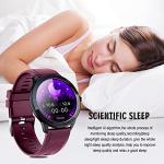 Smart Watch, 1.28''HD Fitness Tracker with Touch Screen Heart Rate Monitor Camera Music Control, Bluetooth Sport Watch for Women Men, IP68 Waterproof SmartWatch Compatible with iPhone Android (Purple)