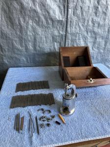 Vintage C&E Marshall Watch Repair Inverting Staking Tool Set & Wood Box