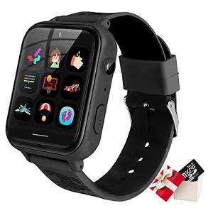 Kids Smart Watch Phone, HD Touch Screen Smartwatch with Music MP3 Player, Video Recorder, Camera, Games, SOS, Dinosaur Wristband, (1GB SD Card) Sport Wrist Watch for Age 3-14 Boys Girls Gifts-Black