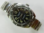 VINTAGE SHERATON 17J BLACK DIAL MENS DIVER WATCH - RUNS - GOOD TIMEKEEPER