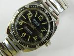 VINTAGE SHERATON 17J BLACK DIAL MENS DIVER WATCH - RUNS - GOOD TIMEKEEPER