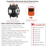 Abanen Hook and Loop Quick Dry Watch Band for Fenix 8 / epix Pro/Fenix 7/6/5 (47mm), 22mm Woven Nylon Ultralight Sport Wristband Strap for Garmin Instinct 2, Instinct 3 45mm (Black Grey)