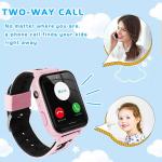 Kids Smart Watch Phone with 10 Games, MP3 Player Music Smartwatch with 2-Way Call Camera Alarm SOS Sports Wrist Watch for 3-14 Boys Girls Christmas Birthday Gifts, Free Dinosaurs Band (Peach Pink)