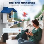 Smart Bird Feeder with Camera,Bird House Camera with Solar Panel,FHD Birds Cam for Bird Watching, AI Identification,Auto Capture & Real-time Notifications,Ideal Gift for Birds Lovers,Parents,Friends