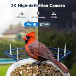 Smart Bird Feeder with Camera,Bird House Camera with Solar Panel,FHD Birds Cam for Bird Watching, AI Identification,Auto Capture & Real-time Notifications,Ideal Gift for Birds Lovers,Parents,Friends