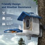 Smart Bird Feeder with Camera,Bird House Camera with Solar Panel,FHD Birds Cam for Bird Watching, AI Identification,Auto Capture & Real-time Notifications,Ideal Gift for Birds Lovers,Parents,Friends