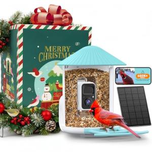 NETVUE by Birdfy Smart Bird Feeder with Camera Solar Power, Smart AI Birdwatching Camera, Auto Capture & Notify, Clear Day & Color Night Video & Pictures, Ideal Gift for Lover