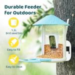 NETVUE by Birdfy Smart Bird Feeder with Camera Solar Power, Smart AI Birdwatching Camera, Auto Capture & Notify, Clear Day & Color Night Video & Pictures, Ideal Gift for Lover