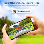 Bird Feeder with Camera,Smart Bird Feeder Camera with AI Identify Instant Notifications,FHD Live View,Birds Watching Camera with Solar Panel in Backyard,Ideal Gift for Family and Birds Lover,Navy Blue