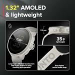 SUUNTO Run Sport Watch, Running GPS Watch Frost Gray (w/Textile Strap) & SUUNTO 22 ATH6 Silicone Strap All Black S+M