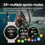 SUUNTO Run Sport Watch, Running GPS Watch Frost Gray (w/Textile Strap) & SUUNTO 22 ATH6 Silicone Strap All Black S+M