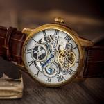 Thomas Earnshaw Longitude Automatic Gold Brown White Watch - Brand New